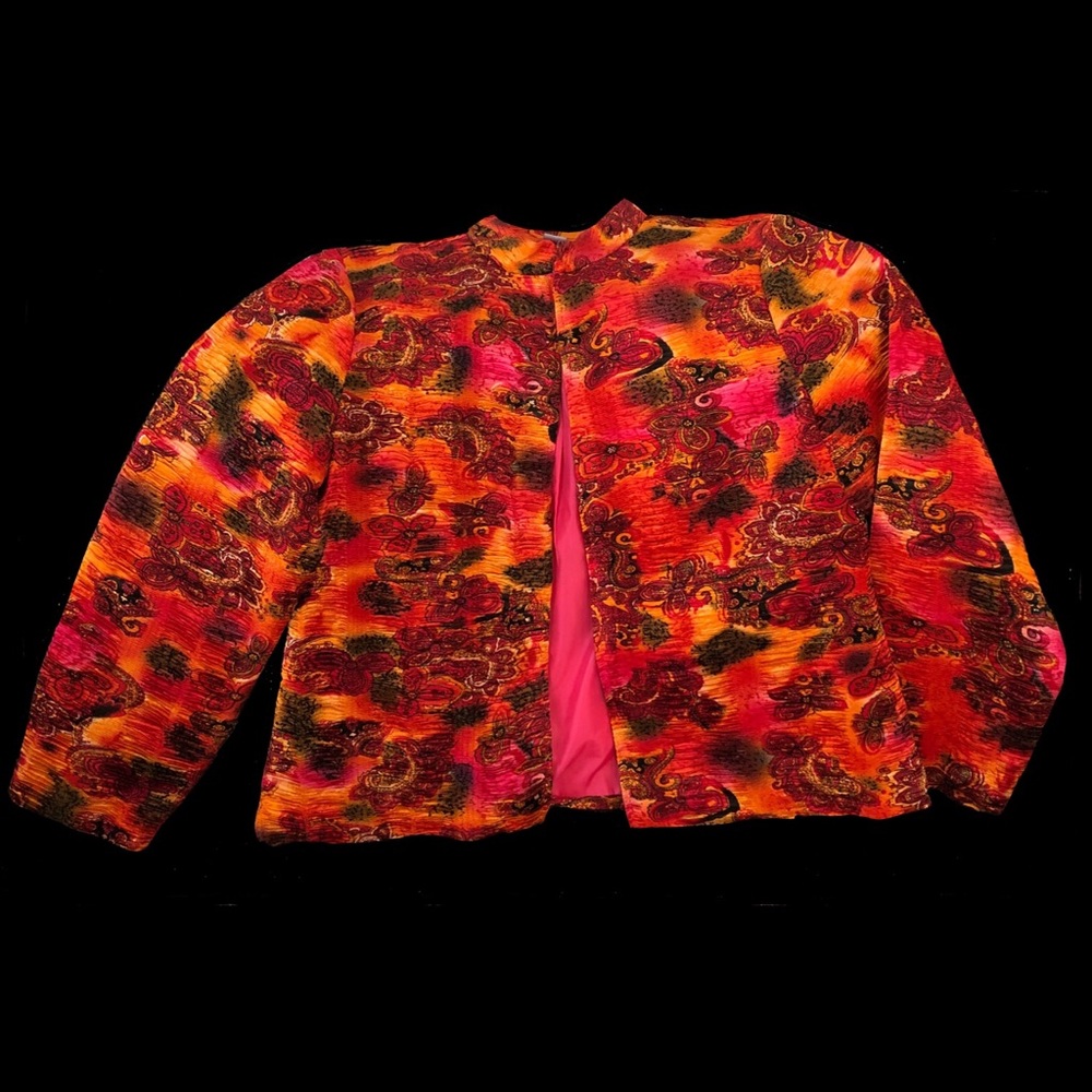 Analogy - Ruched Zip Up Blazer Sz XL